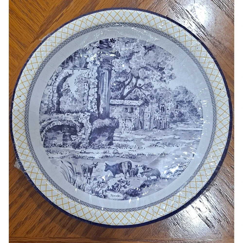 New Spode by C.R.‎ Gibson GIALLO Paper Dinner Plates & Napkins